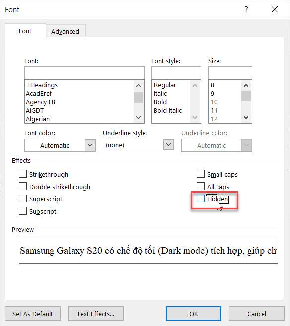 HƯỚNG DẪN CÁCH ẨN VÀ HIỂN THỊ VĂN BẢN ẨN TRONG WORD