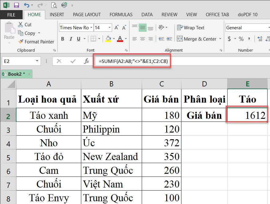 Hàm SUMIF trong Excel: Công thức, cách dùng và ví dụ cụ thể