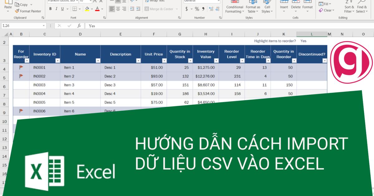 Hướng dẫn cách Import dữ liệu từ file CSV vào Excel chi tiết nhất