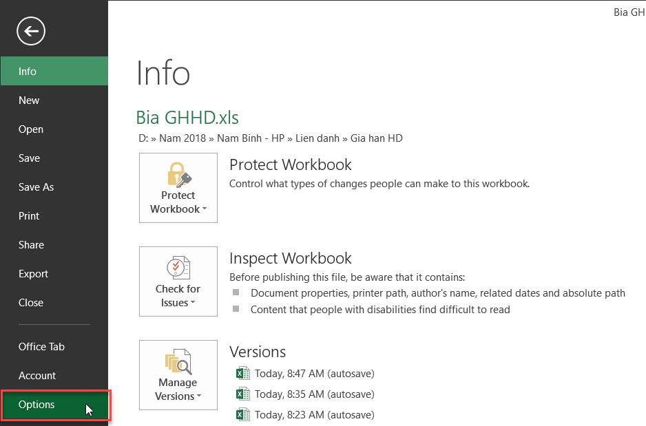 CÁCH THAY ĐỔI ĐỊNH DẠNG LƯU TẬP TIN MẶC ĐỊNH TRONG OFFICE 2013 TRỞ LÊN