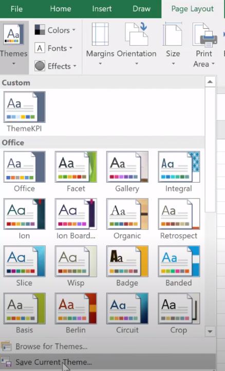 Hướng dẫn Excel cơ bản về cách cài theme mặc định