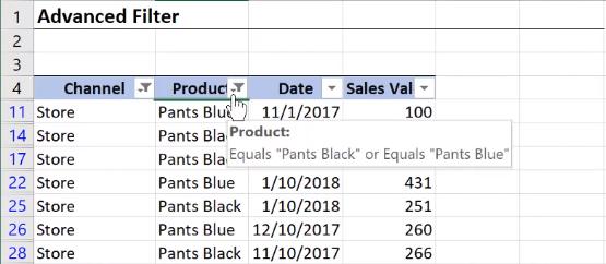 Hướng dẫn Excel nâng cao về các chức năng nâng cao của bộ lọc Filter - Phần 1