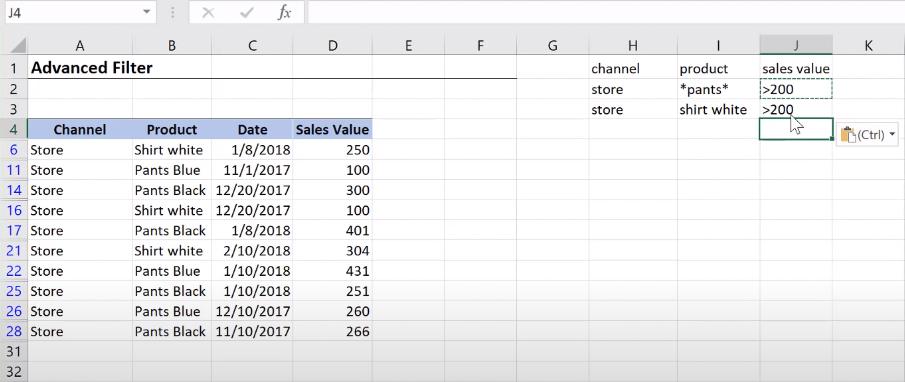Hướng dẫn Excel nâng cao: bộ lọc nâng cao của Excel - Phần 3
