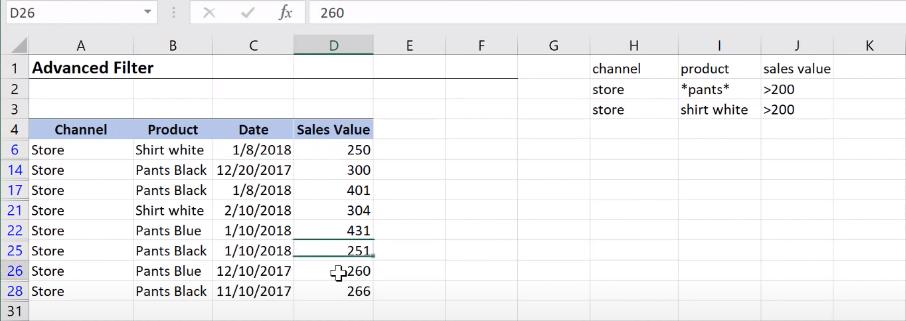 Hướng dẫn Excel nâng cao: bộ lọc nâng cao của Excel - Phần 3
