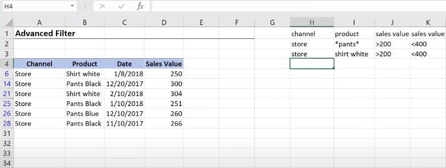 Hướng dẫn Excel nâng cao: bộ lọc nâng cao của Excel - Phần 3