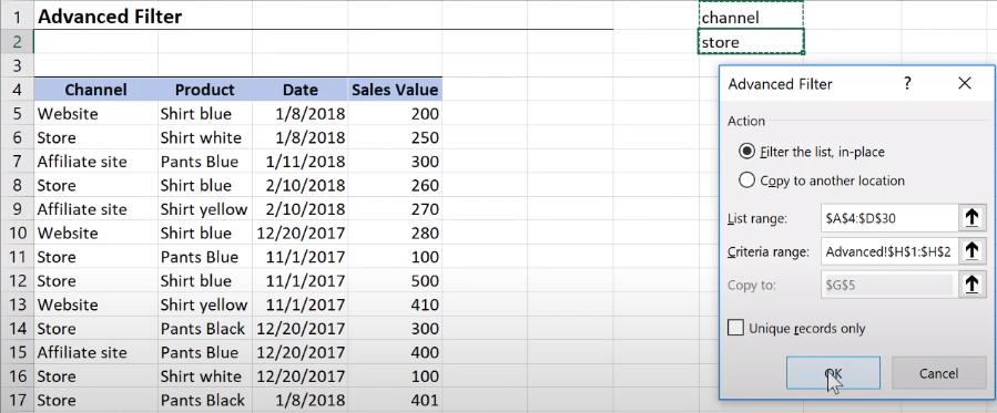 Hướng dẫn Excel nâng cao về các chức năng nâng cao của bộ lọc Filter - Phần 1