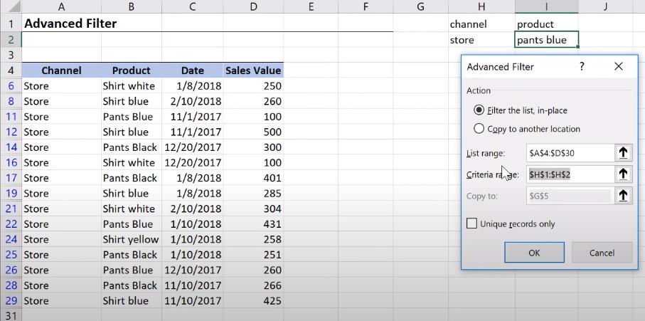 Hướng dẫn Excel nâng cao về các chức năng nâng cao của bộ lọc Filter - Phần 1