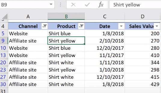 Hướng dẫn Excel cơ bản về cách dùng bộ lọc Filter - Phần 1