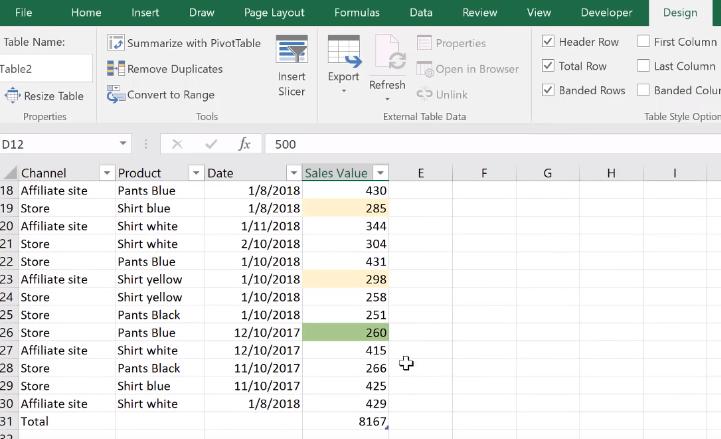 Hướng dẫn Excel cơ bản về cách dùng bộ lọc Excel và Table - Phần 3