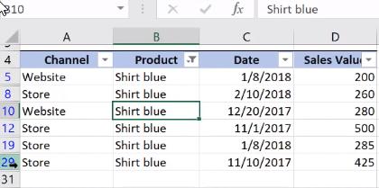 Hướng dẫn Excel cơ bản về cách dùng bộ lọc Filter - Phần 1