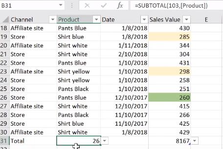 Hướng dẫn Excel cơ bản về cách dùng bộ lọc Excel và Table - Phần 3