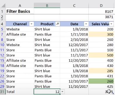 Hướng dẫn Excel cơ bản về cách dùng bộ lọc Excel và Table - Phần 3