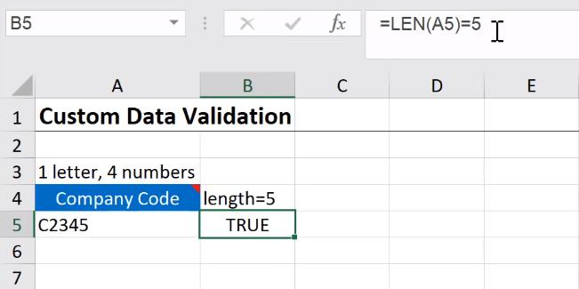 Hướng dẫn cách sử dụng thiết lập Custom trong Data Validation