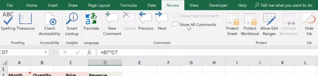 Hướng dẫn cách ẩn hiện các ghi chú trong Excel cơ bản