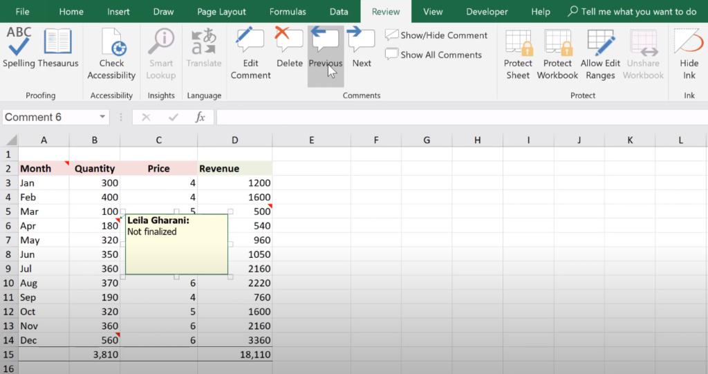Hướng dẫn cách ẩn hiện các ghi chú trong Excel cơ bản