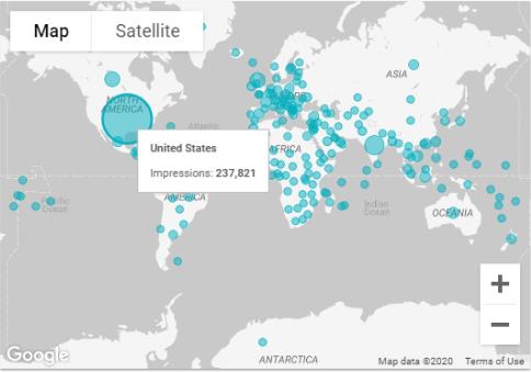 Mẫu Data Studio theo dõi các xu hướng trong khu vực