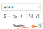 Click the Dialog Box Launcher to open the Format Cells dialog.