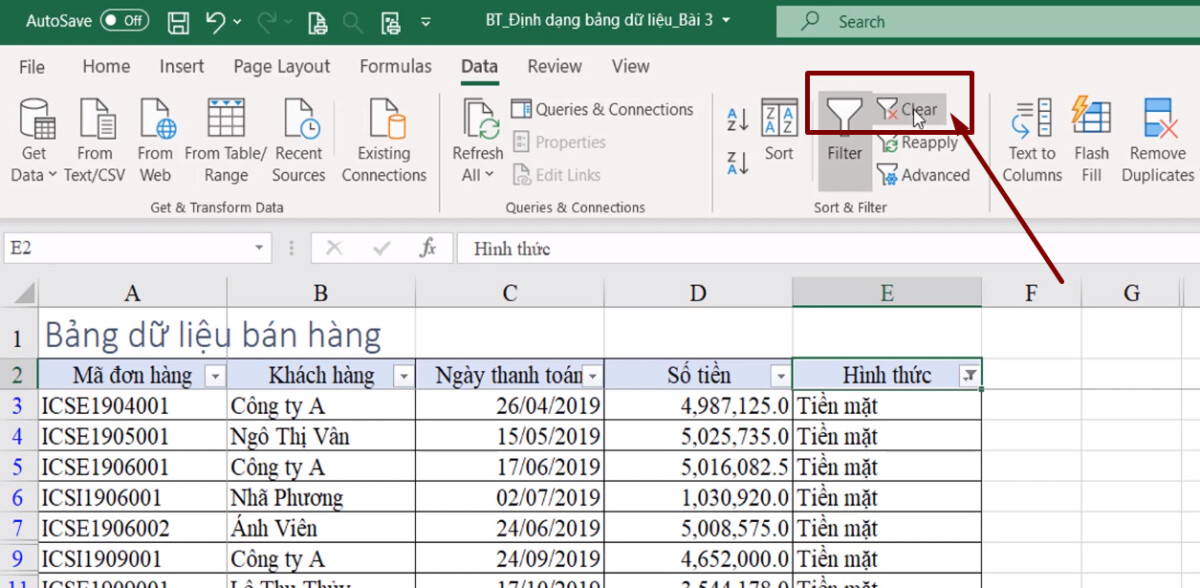 Cách Lọc Dữ Liệu Trong Excel Phần 1 Cách Tạo Và Sử Dụng Bộ Lọc Filter 5324