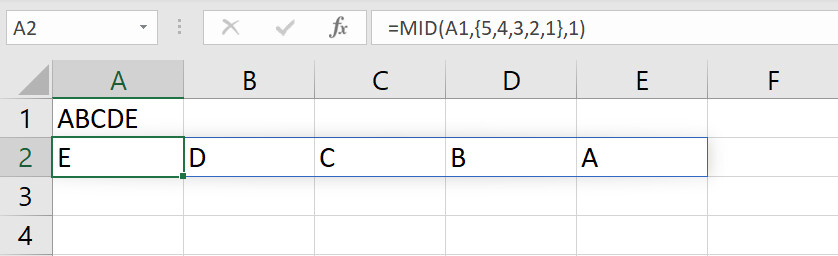 Hướng dẫn sử dụng hàm TEXTJOIN làm hàm đảo ngược chuỗi trong Excel