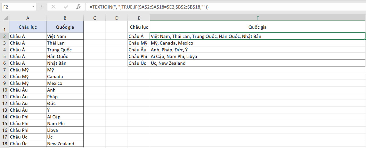 Hướng dẫn dùng hàm TEXTJOIN để ghép chuỗi văn bản trong Excel - GenZ.edu.vn