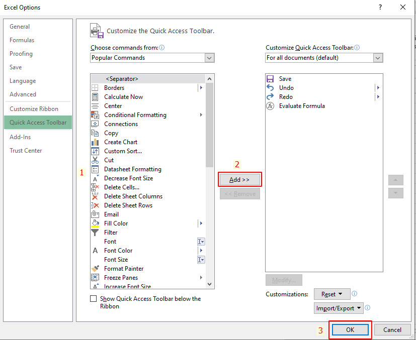 Hướng dẫn sử dụng Quick Access Toolbar trong của Microsoft