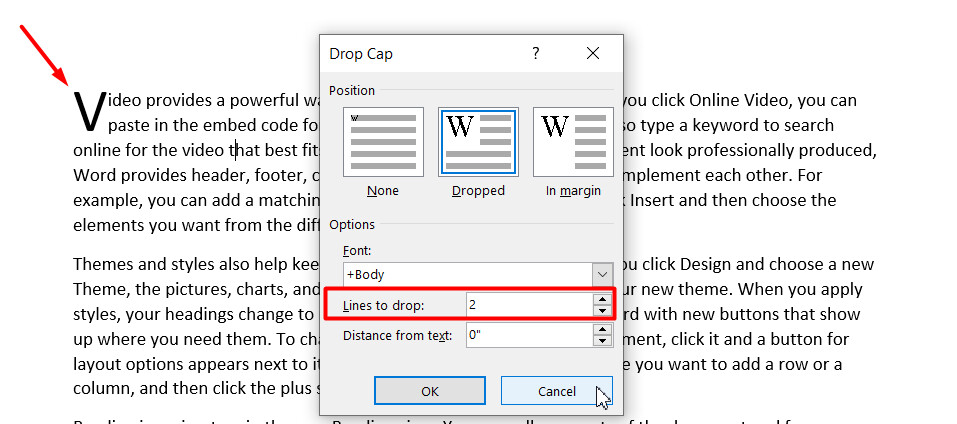 Cách tạo Drop Cap trong Word để viết to chữ cái đầu đoạn văn bản
