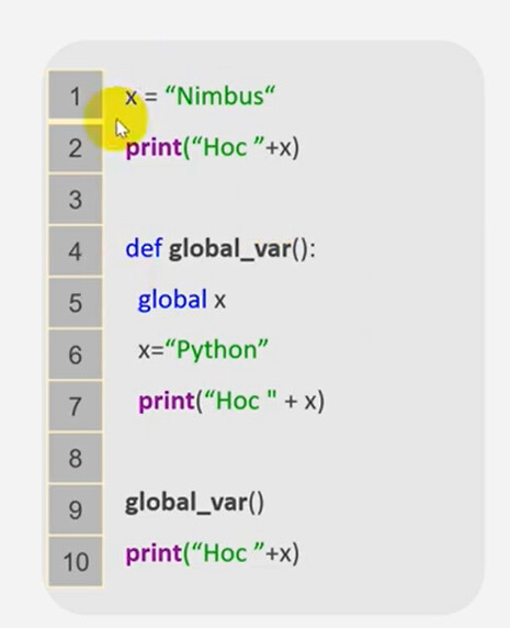 Sự khác nhau của 2 loại biến trong Python Global và Local Variables