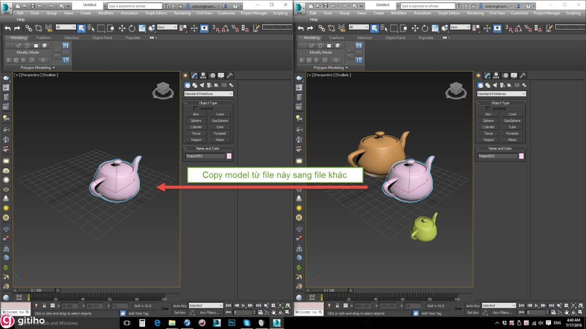 Hướng dẫn các cách copy đối tượng trong 3dsmax