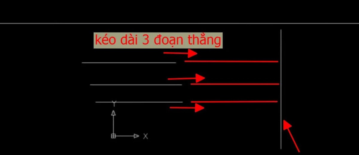 Cách dùng Lệnh EX trong CAD để kéo dài đối tượng trong Autocad