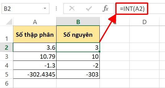 Hướng Dẫn Cách Dùng Hàm Int Trong Excel Kèm Ví Dụ Chi Tiết 5836