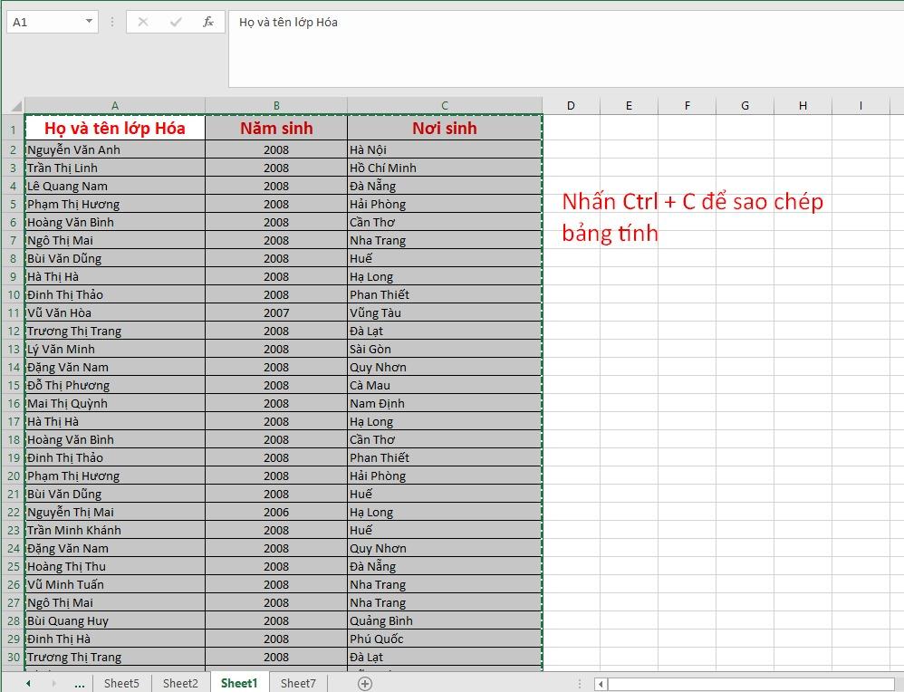 Hướng dẫn cách copy Excel giữ nguyên định dạng siêu đơn giản