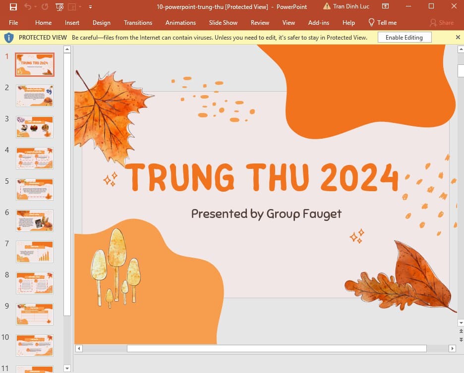 Tải 30 hình nền Powerpoint trung thu và 10 slide cùng chủ đề