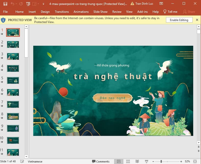 Tải 40 mẫu slide và hình nền Powerpoint cổ trang Trung Quốc