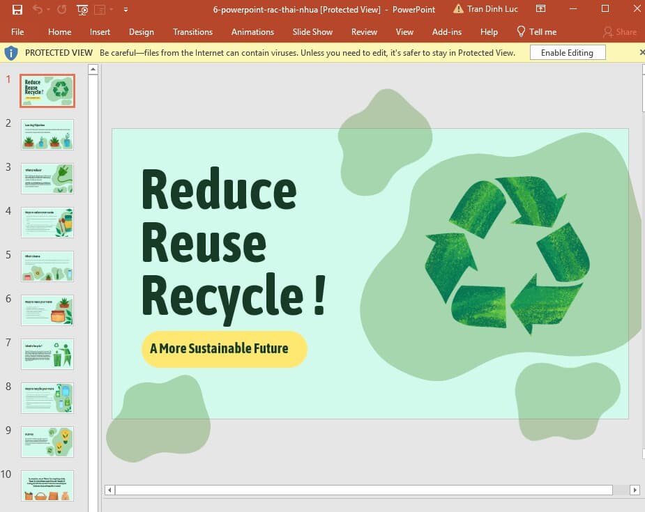 Tặng bạn 10+ mẫu powerpoint về rác thải nhựa miễn phí