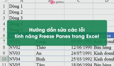 Hướng dẫn sửa các lỗi tính năng Freeze Panes trong Excel