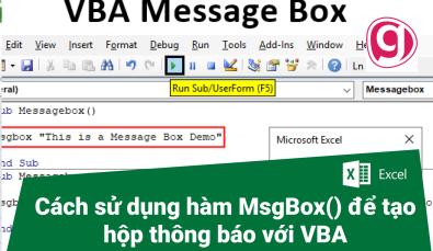 Cách sử dụng hàm MsgBox() để tạo hộp thông báo với VBA