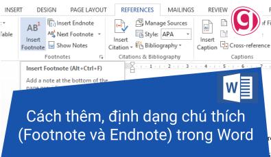 Cách thêm, định dạng chú thích Footnote và Endnote trong Word