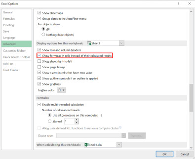 Hướng dẫn thao tác với các phím tắt hiện công thức trong Excel