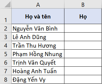 Hướng dẫn 4 cách tách tên trong Excel để tách riêng họ, tên và tên đệm