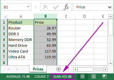 Cách tính tổng một cột trong Excel chính xác và hiệu quả