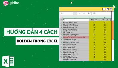 Hướng dẫn 4 cách bôi đen trong Excel đơn giản và nhanh chóng