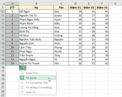 Cách sắp xếp tên trong Excel theo thứ tự bảng chữ cái