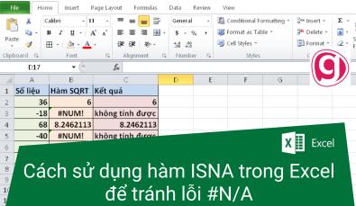 Hướng dẫn cách sử dụng hàm ISNA trong Excel để tránh lỗi #N/A