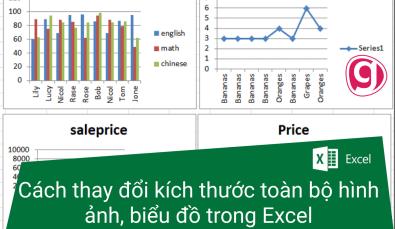 Cách thay đổi kích thước toàn bộ hình ảnh, biểu đồ trong Excel