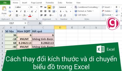 Cách thay đổi kích thước và di chuyển biểu đồ trong Excel