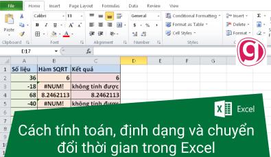 Cách tính toán, định dạng và chuyển đổi thời gian trong Excel