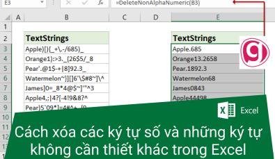 Cách xóa chữ trong Excel chỉ để lại ký tự số của chuỗi