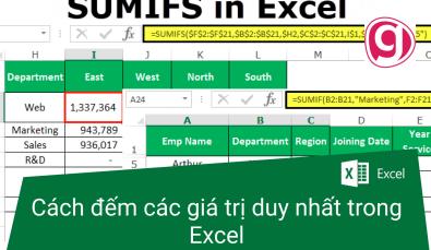 Cách đếm các giá trị duy nhất trong Excel