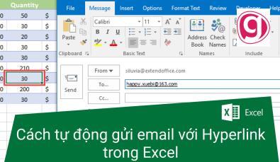 Cách tự động gửi email với Hyperlink trong Excel