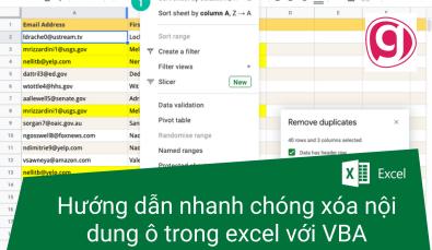 Hướng dẫn cách xóa nội dung, định dạng trong ô, combo box trong excel với VBA